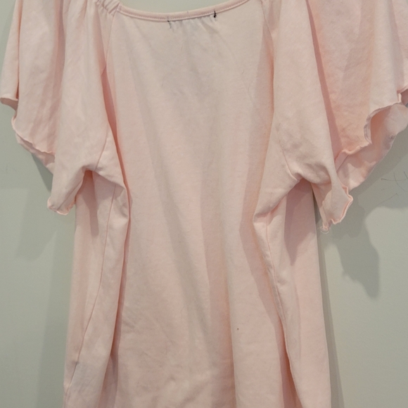 Ava & Grace Boho Embroidered Lace Shirt Pink Cap Sleeves Pretty In Pink Petite L - Picture 3 of 9